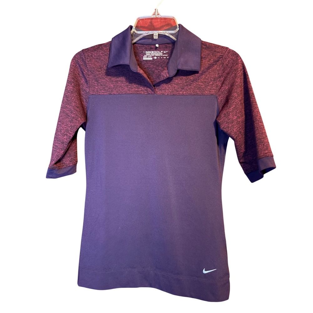 Nike Golf Tour Performance Dri-FIT Purple Colorblock Polo Shirt 541980-520 XS